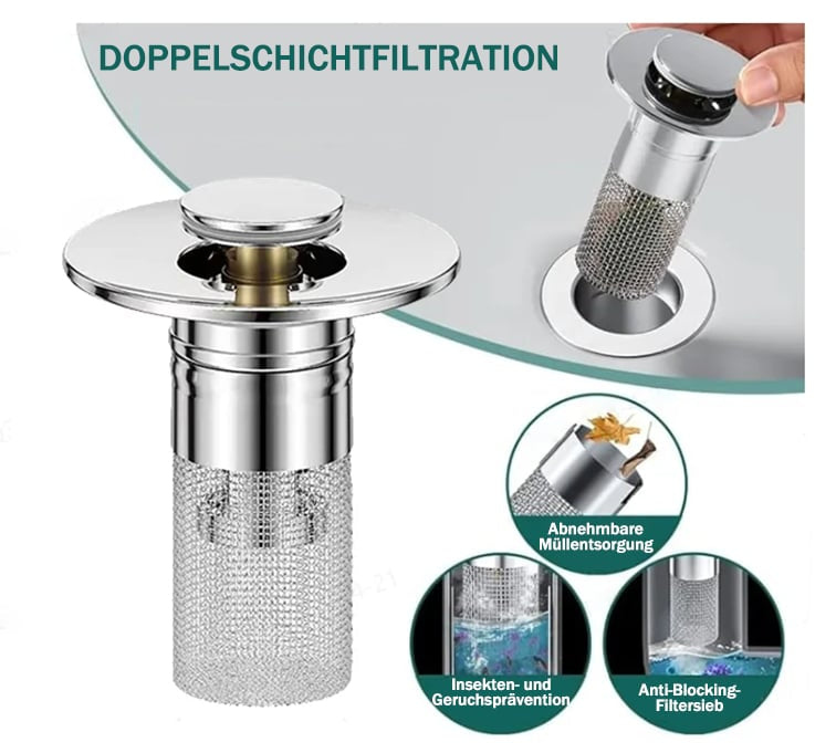 ClearFlow Edelstahl-Abflusssieb